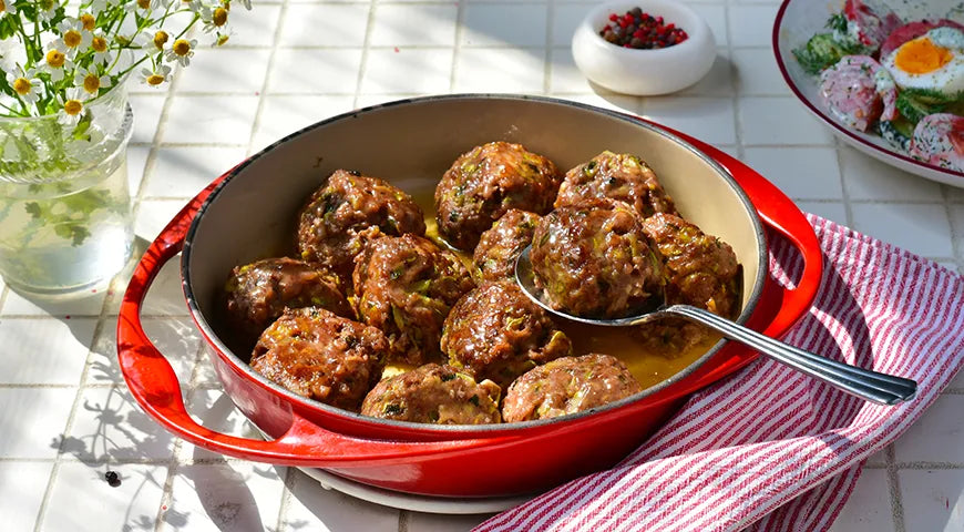 Tender Veal Meatballs with Zucchini and Ginger - wilfosbrand.com