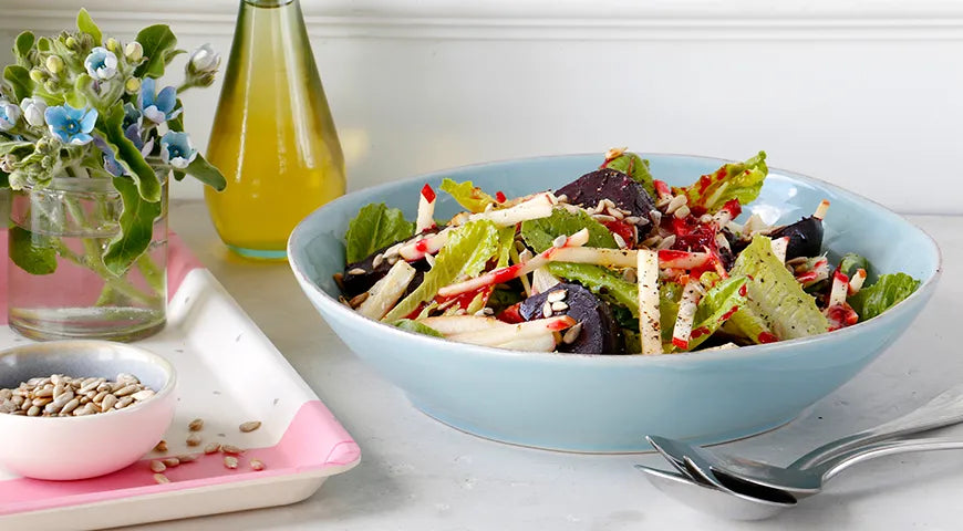 Roasted Beet and Apple Salad with Celery and Cranberry Vinaigrette - wilfosbrand.com