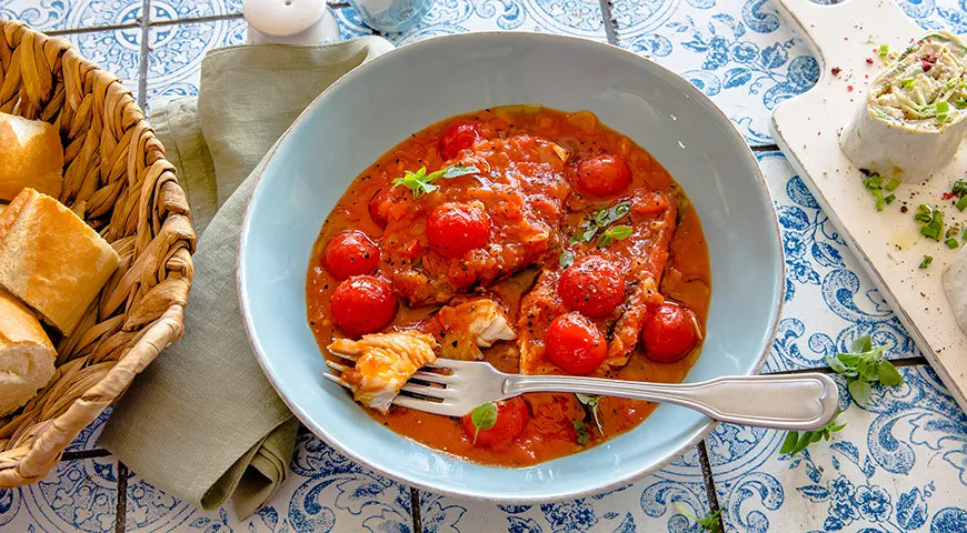 Cod in Tomato Sauce with Aromatic Herbs - wilfosbrand.com