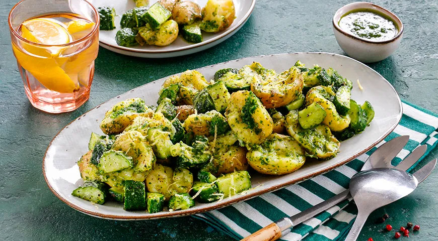 Potato Salad with Lemon Cucumbers and Parsley Pesto - wilfosbrand.com