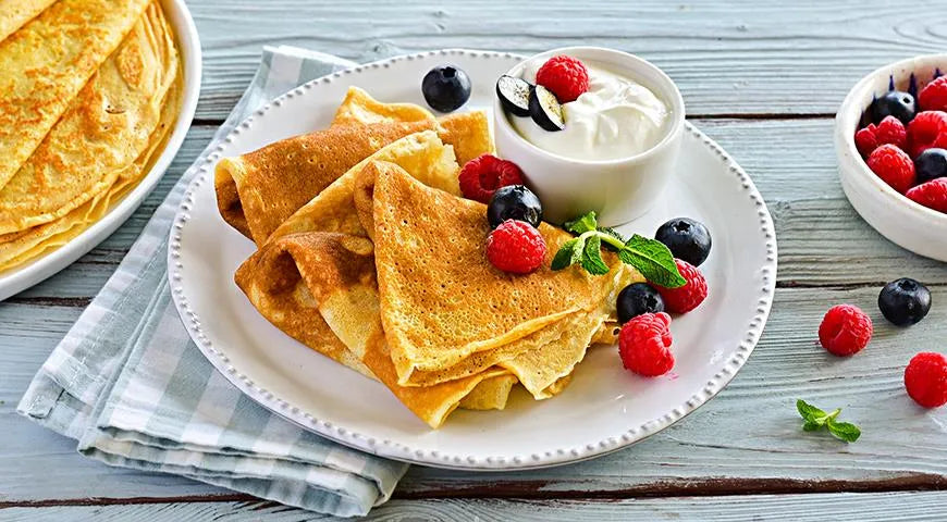 Very Tasty Thin Blini with Holes on Ryazhenka (Fermented Baked Milk) - wilfosbrand.com