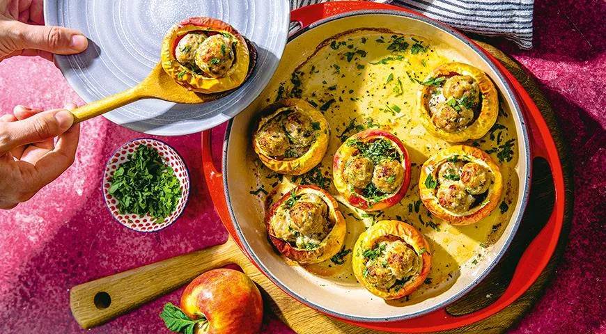 Baked Apples with Turkey Meatballs - wilfosbrand.com