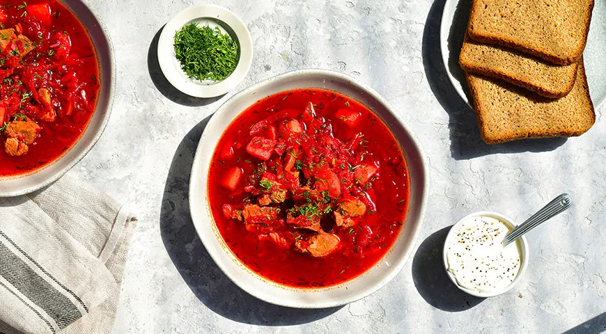 Classic Russian Beet Soup with Meat (Svekolnik) - wilfosbrand.com