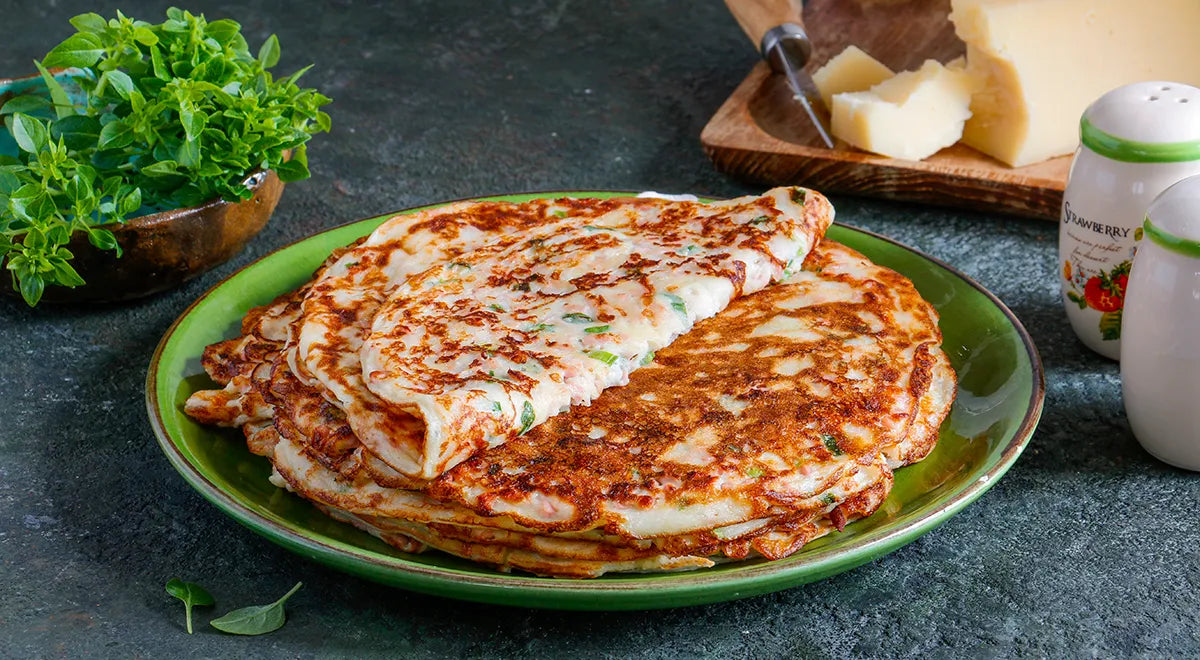 Kefir Pancakes with Sausage and Cheese - wilfosbrand.com