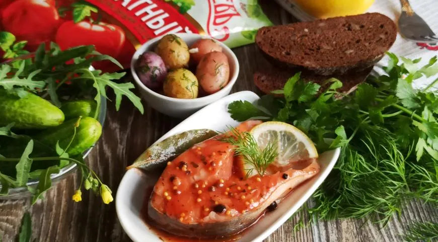 Pink Salmon Marinated in Spiced Tomato Sauce - wilfosbrand.com