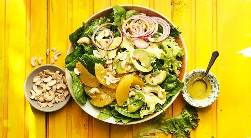 Avocado and Orange Salad with Cashews and Honey-Mustard Dressing - wilfosbrand.com