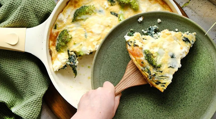 Spinach and Broccoli Oven-Baked Omelet with Mozzarella and Ricotta - wilfosbrand.com