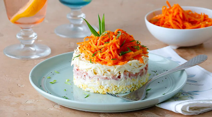 Salad with Korean Carrots and Processed Cheese - wilfosbrand.com