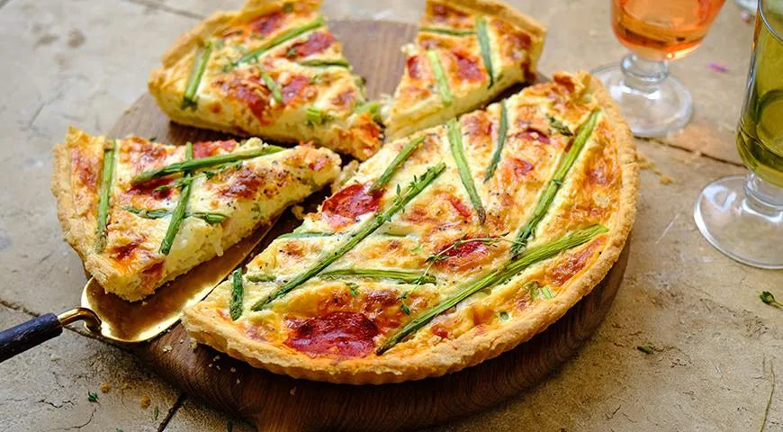 Quiche with Salami, Bacon, and Asparagus - wilfosbrand.com