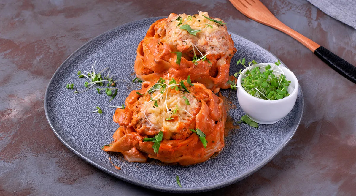 Skillet Meat-Filled Pasta Nests - wilfosbrand.com
