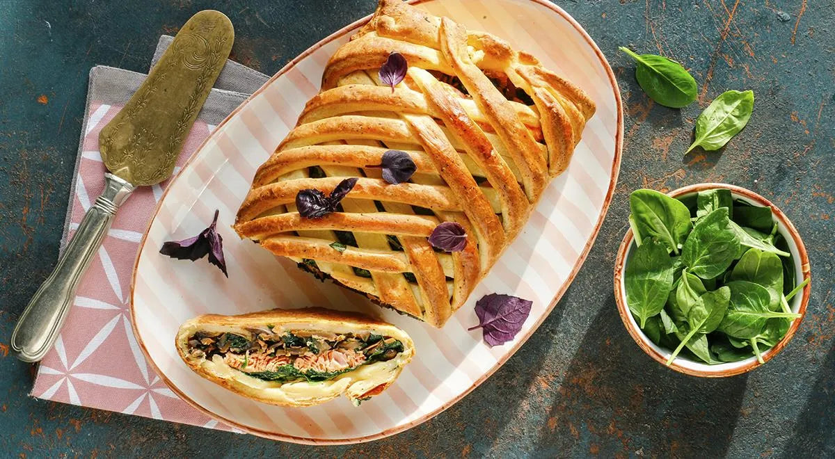 Salmon and Mushroom Braid Pie (No Eggs, No Yeast) - wilfosbrand.com