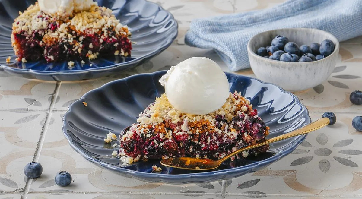 Layered Blueberry Crumble Pie without Semolina - wilfosbrand.com