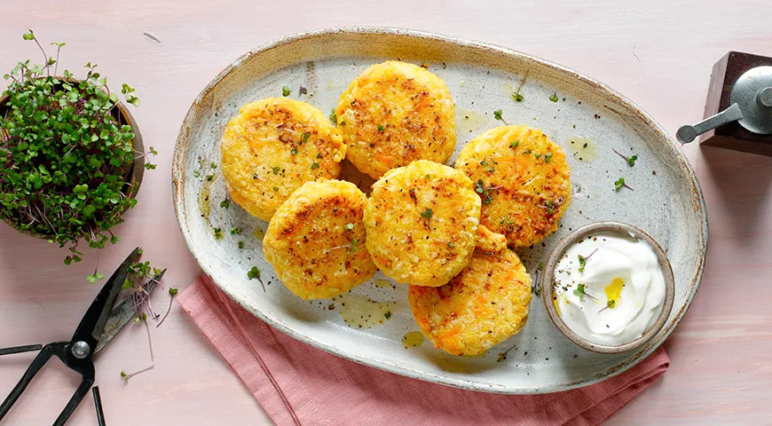 Vegetable Millet Patties with Sour Cream - wilfosbrand.com