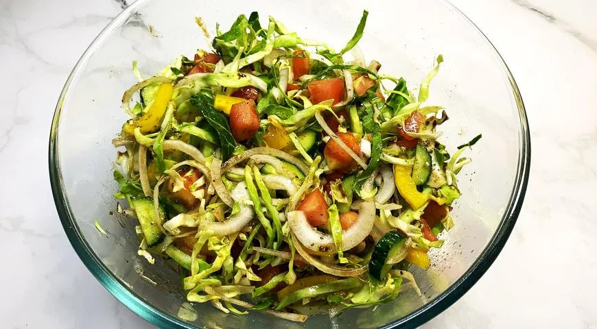 Spring Salad with Young Cabbage and Vegetables - wilfosbrand.com