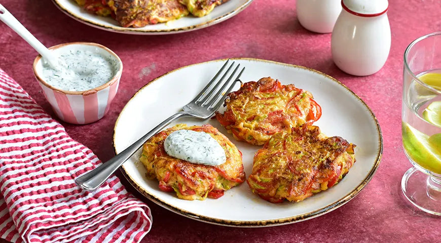 Zucchini Fritters with Sweet Pepper - wilfosbrand.com
