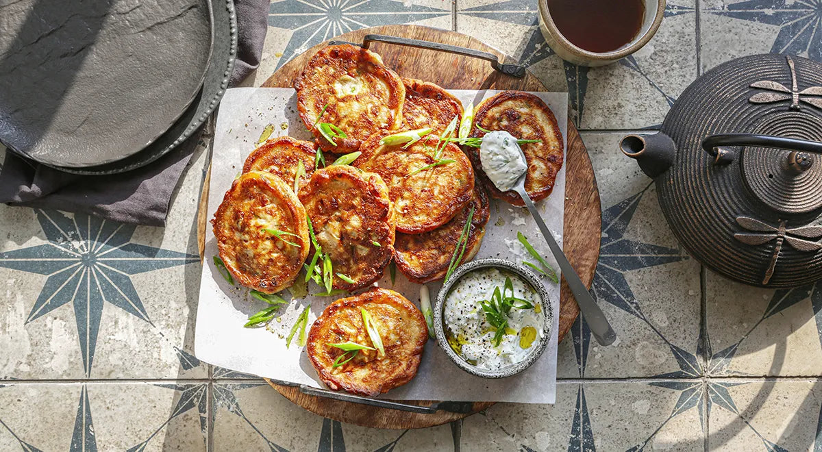 Savory Sausage and Cheese Kefir Pancakes (Oladi) - wilfosbrand.com