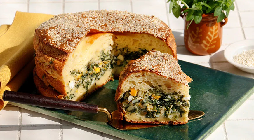 Quick Jellied Herb Pie (Bystryy Zalivnoy Pirog s Zelenyu) - wilfosbrand.com