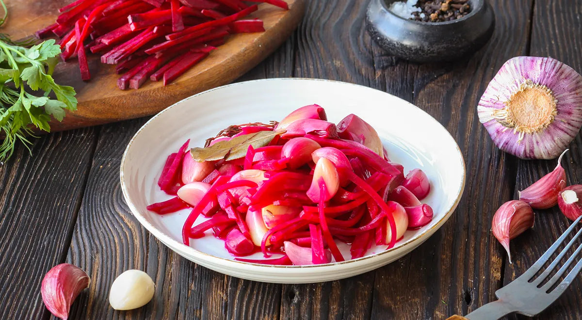 Pickled Garlic Cloves with Beets - wilfosbrand.com