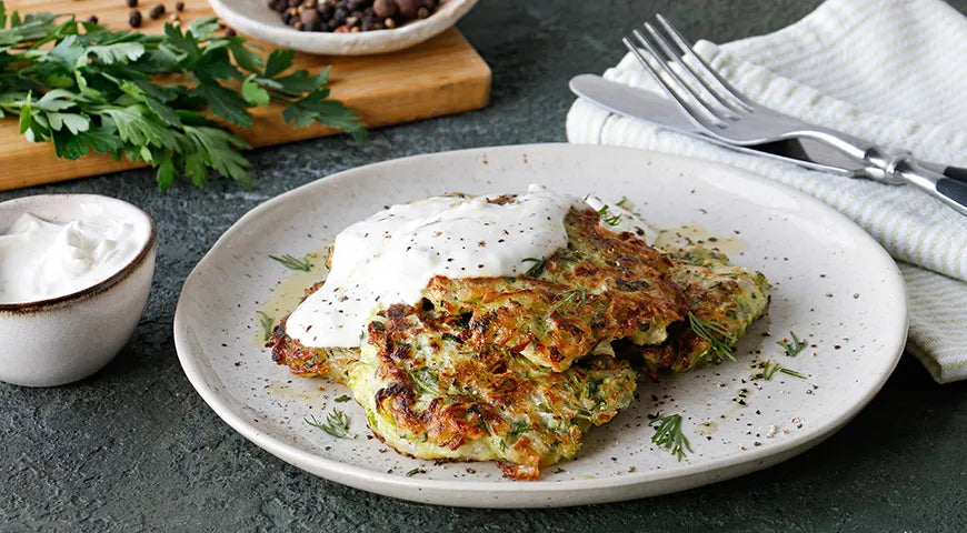 Zucchini Latkes (Draniki) - A Light Summer Breakfast - wilfosbrand.com