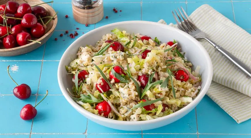 Wheat and Cherry Salad with Feta and Endive - wilfosbrand.com