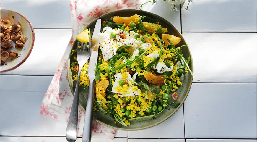 Salad with Mozzarella, Millet, and Apricots - wilfosbrand.com