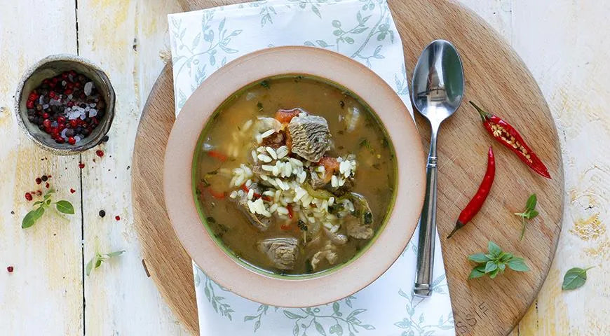 Classic Kharcho Soup (Georgian Beef and Rice Soup) - wilfosbrand.com
