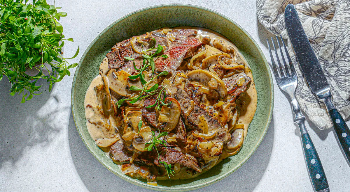 Quick Beef Stroganoff from Blade Steak on the Grill - wilfosbrand.com