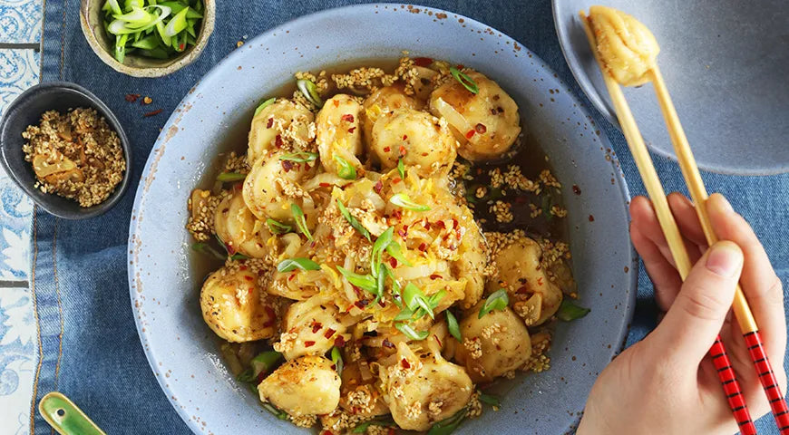 Sesame Dumplings in Spicy Broth - wilfosbrand.com