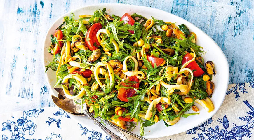 Warm Seafood and Peanut Salad with Aromatic Peanut Oil Dressing - wilfosbrand.com