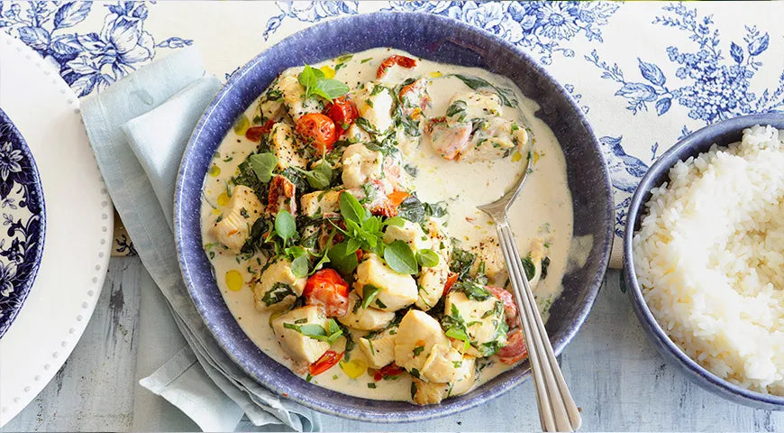 Creamy Chicken Stew with Tomatoes and Herbs - wilfosbrand.com