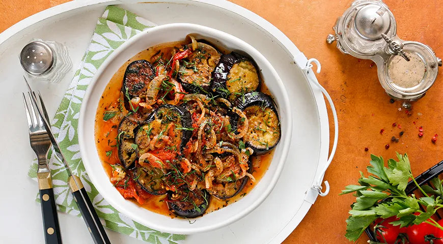 Eggplants Braised with Tomatoes and Garlic - wilfosbrand.com