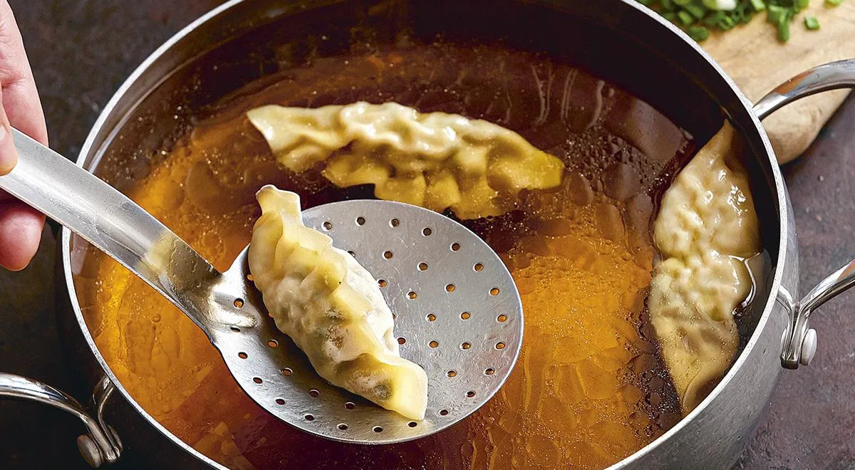 Dumpling Soup with Chicken Broth and Asian Flavors - wilfosbrand.com