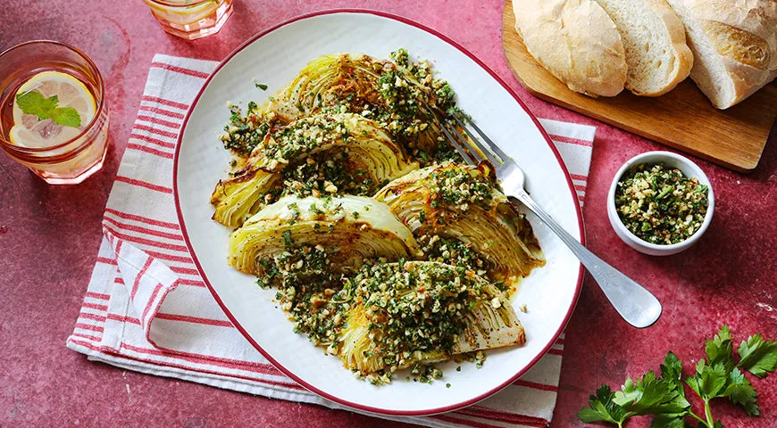 Fried Cabbage with Spicy Dressing and Nuts - wilfosbrand.com