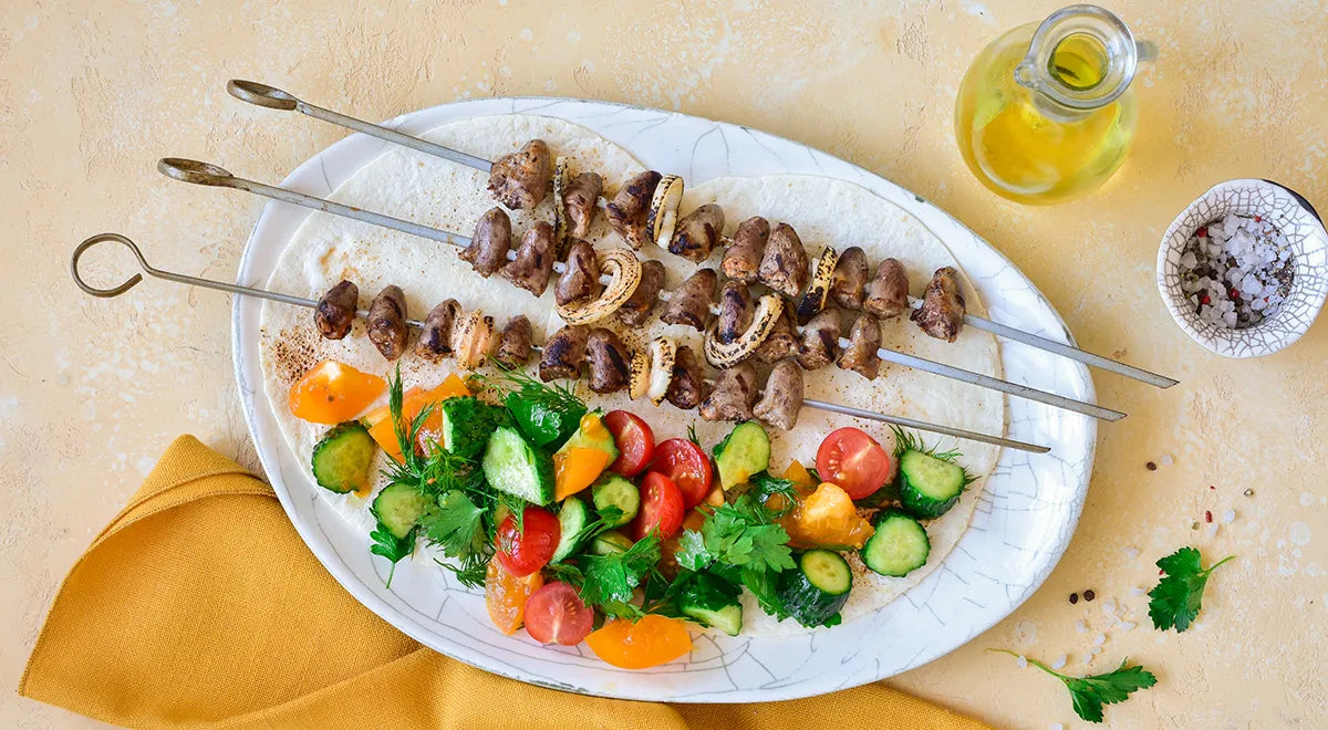 Grilled Chicken Heart Shashlik on Charcoal - wilfosbrand.com