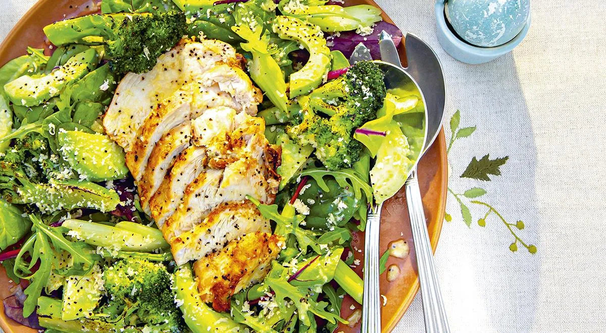 Green Salad with Chicken and Parmesan Dressing - wilfosbrand.com