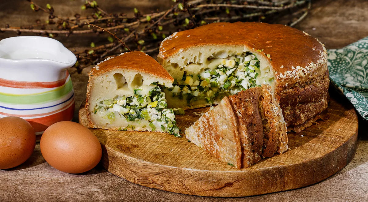 Kefir Jellied Pie with Green Onions and Eggs - wilfosbrand.com
