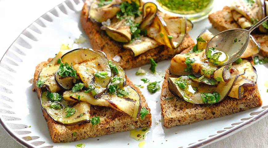 Bruschetta with Eggplant and Mint - wilfosbrand.com