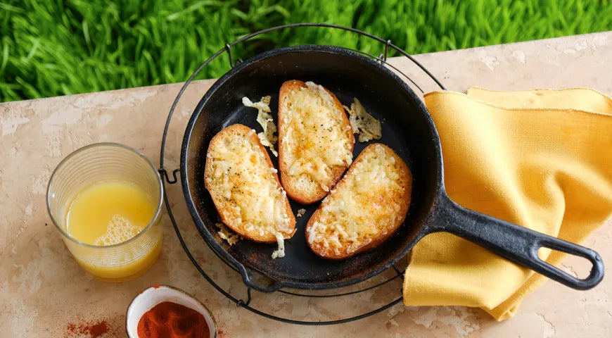 Skillet Cheese Croutons with Smoked Cheese Sauce - wilfosbrand.com