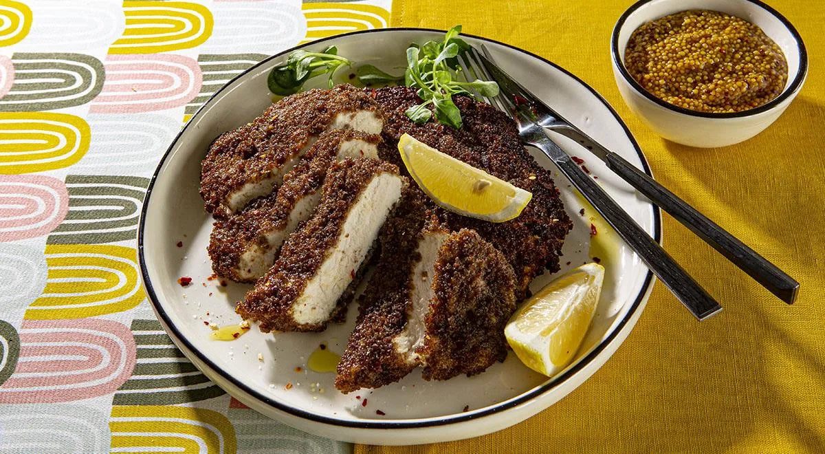 Viennese Chicken Schnitzel with Borodinsky Bread Crumb Coating - wilfosbrand.com