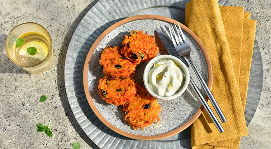 Baked Carrot Fritters with Raisins - wilfosbrand.com