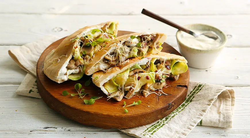 Zucchini and Mushroom Stuffed Pita - wilfosbrand.com
