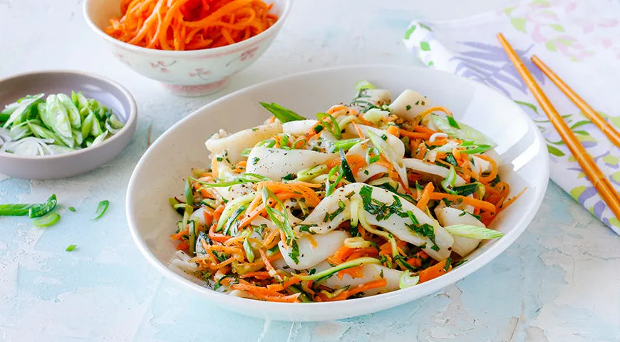 Squid and Herb Salad with Korean Carrots - wilfosbrand.com