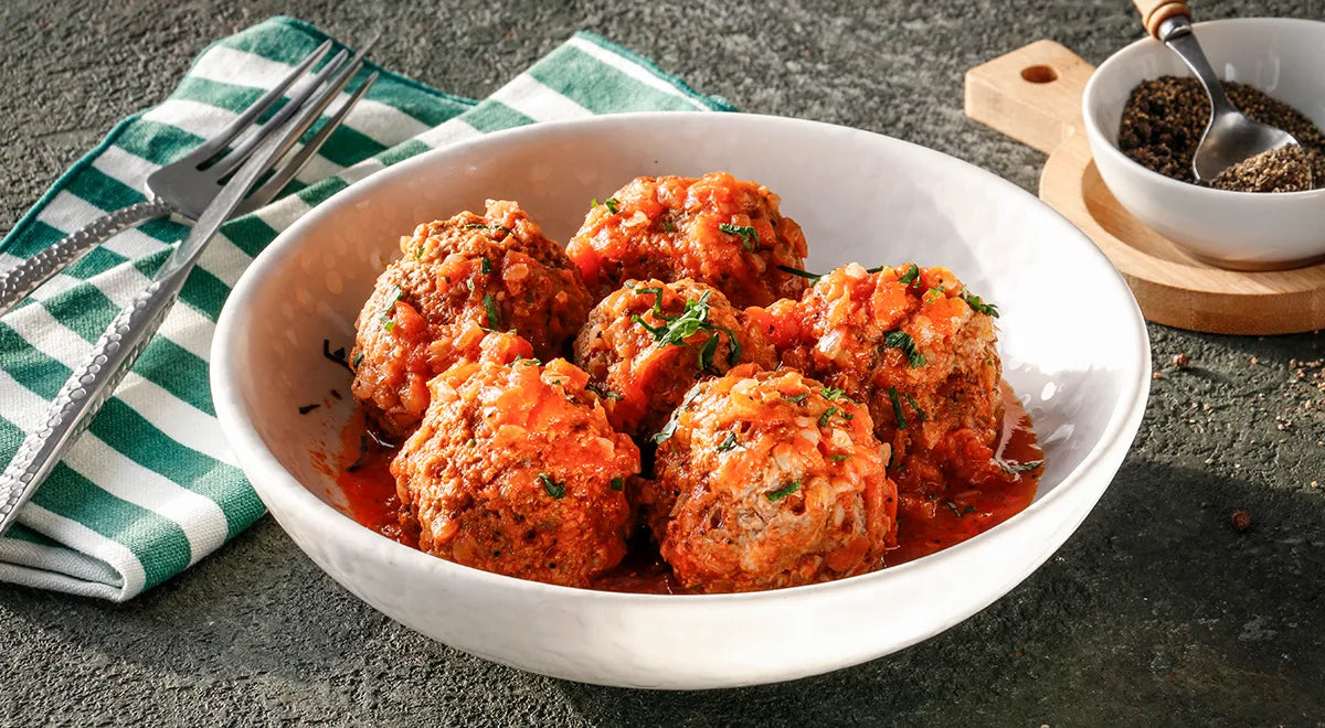 Buckwheat Meatballs in Tomato Sauce - wilfosbrand.com