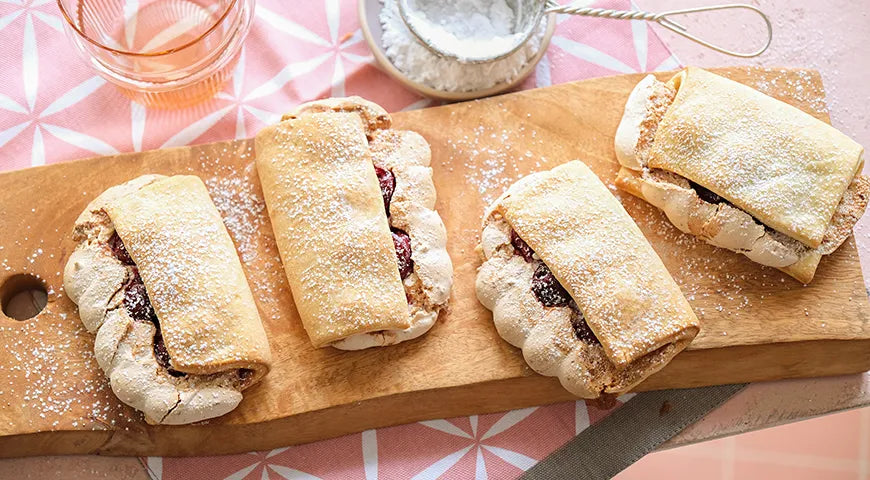 Delectable Sweet Cherry Buns with Meringue and Walnuts - wilfosbrand.com