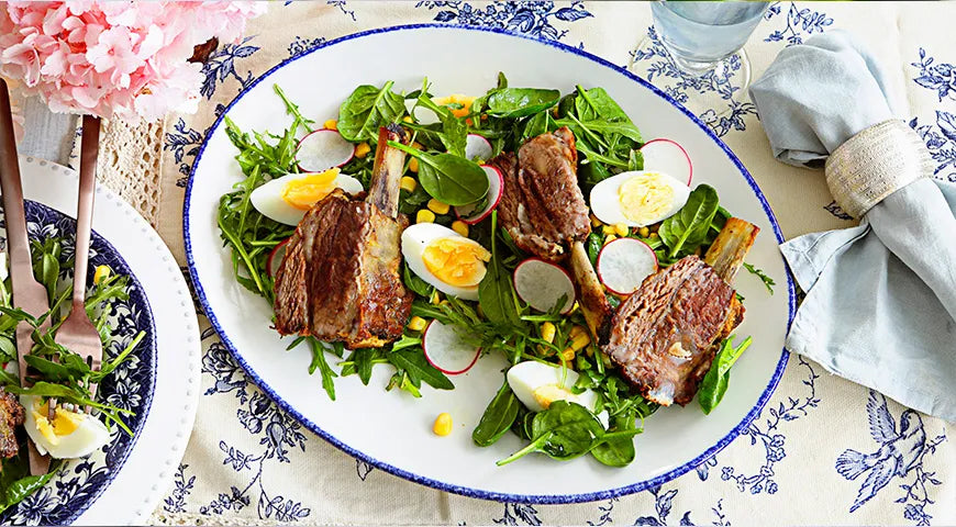 Baked Ribs with Spring Salad - wilfosbrand.com