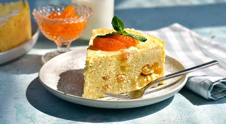 Steamed Curd Casserole with Raisins and Lemon - wilfosbrand.com