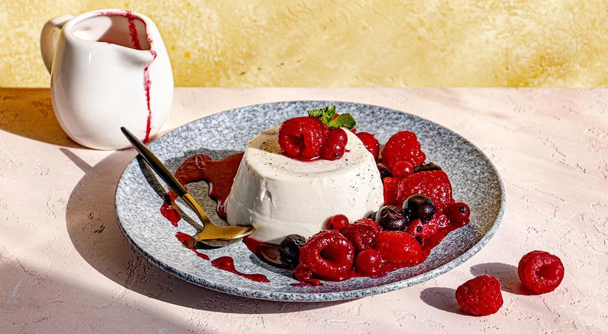 Classic Vanilla Panna Cotta with Berry Sauce - wilfosbrand.com