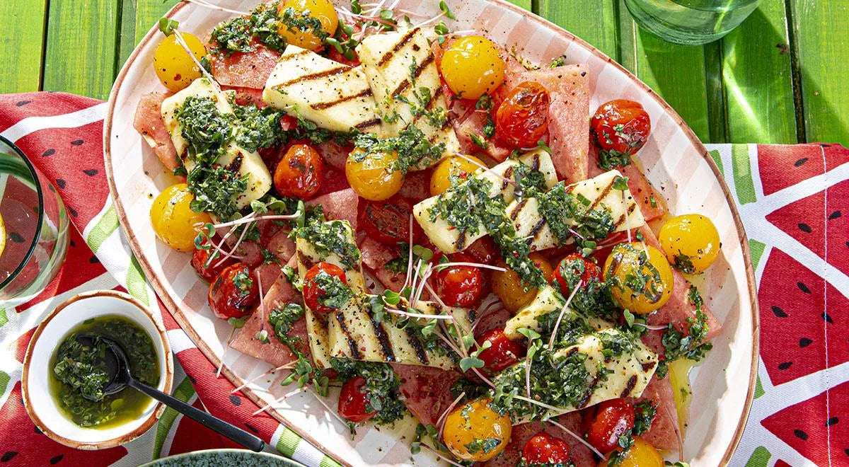 Grilled Watermelon with Halloumi and Mint Butter - wilfosbrand.com