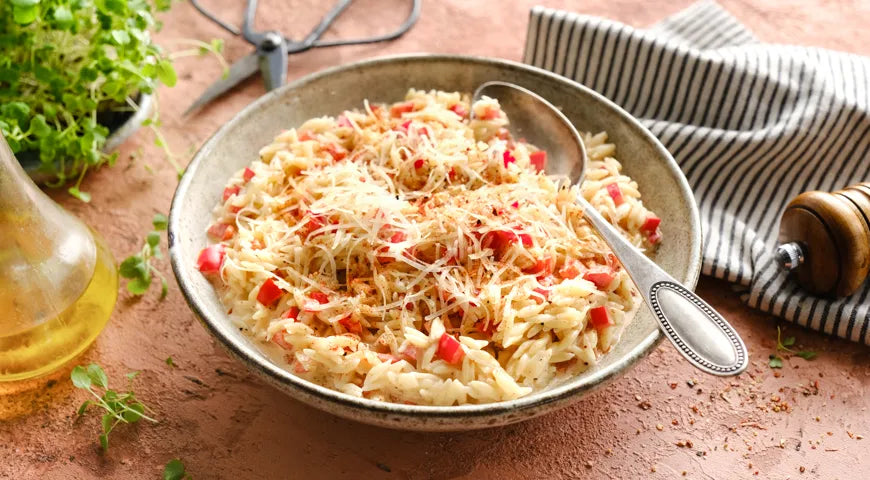 Tiny Pasta with Sweet Red Bell Peppers - wilfosbrand.com