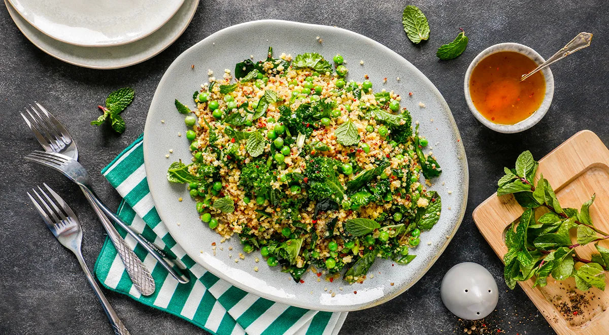 Millet and Quinoa Salad with Mint and Peas - wilfosbrand.com